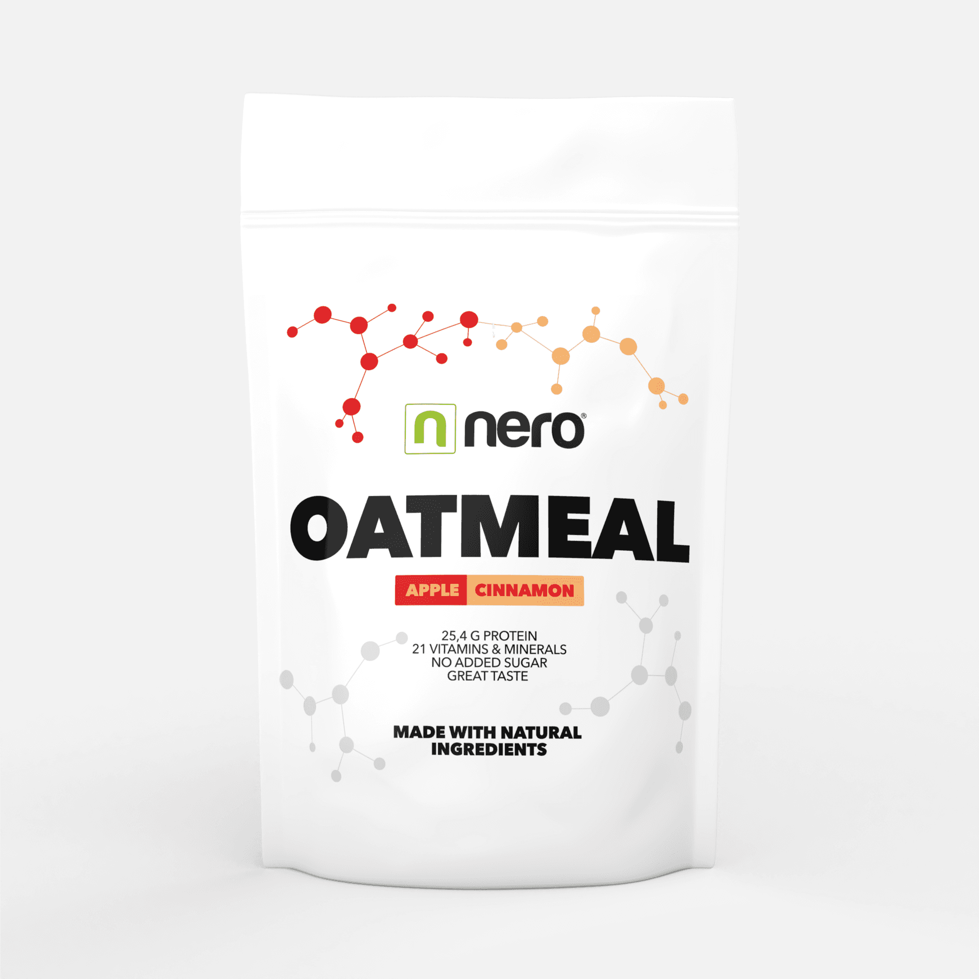 Proteinová instantní ovesná kaše Nero, Jablko & Skořice, 1kg, 20 porcí - náhled 2