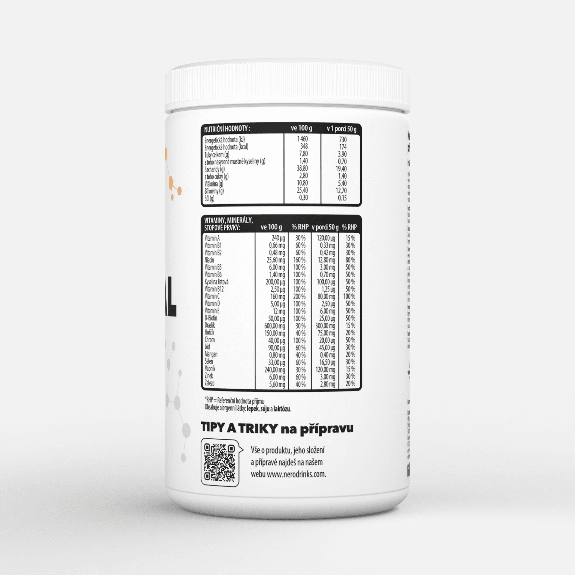 Proteinová instantní ovesná kaše Nero, Jablko & Skořice, 600g, 12 porcí - náhled 3