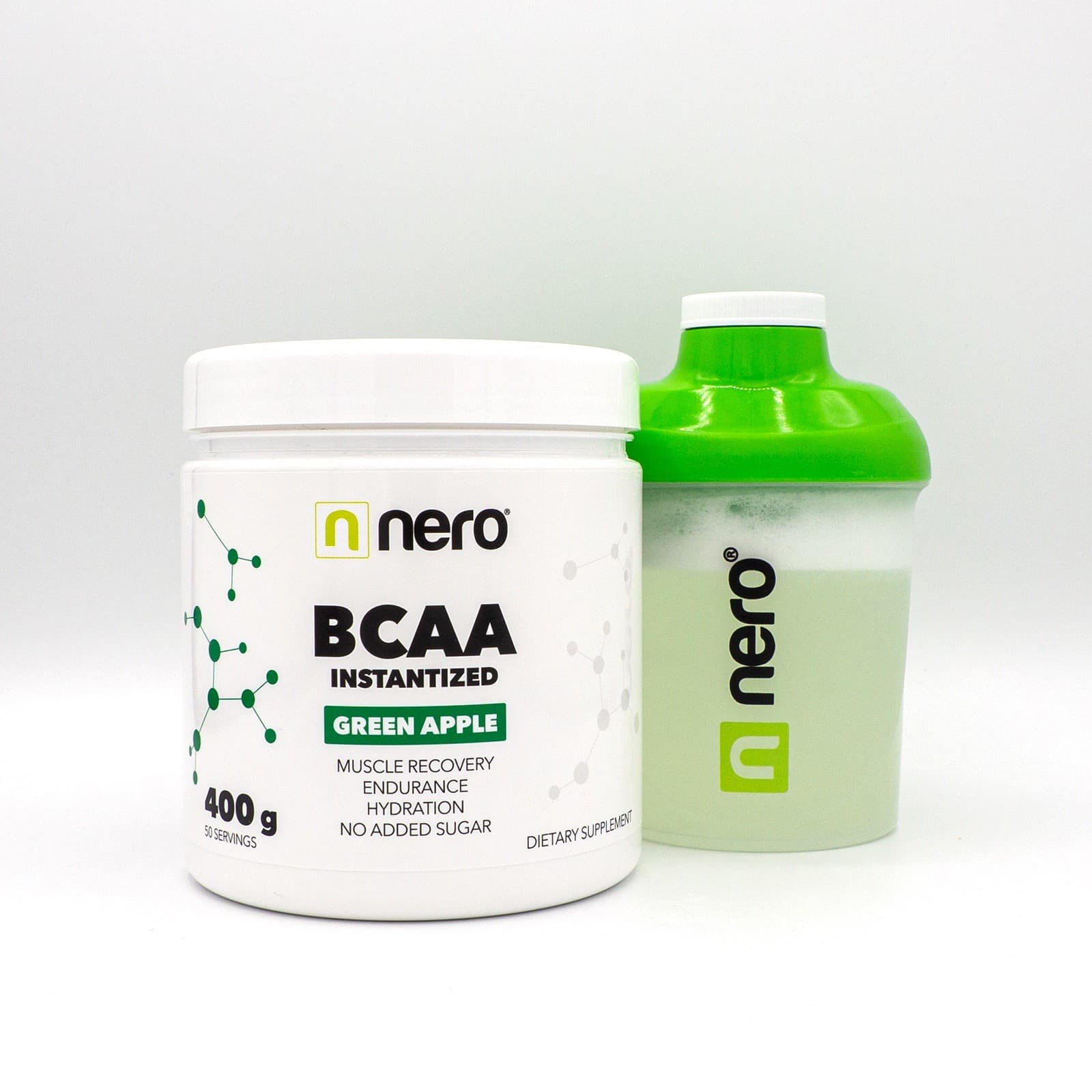 Instantní aminokyseliny Nero BCAA Zelené Jablko 400 g / 50 porcí - náhled 2