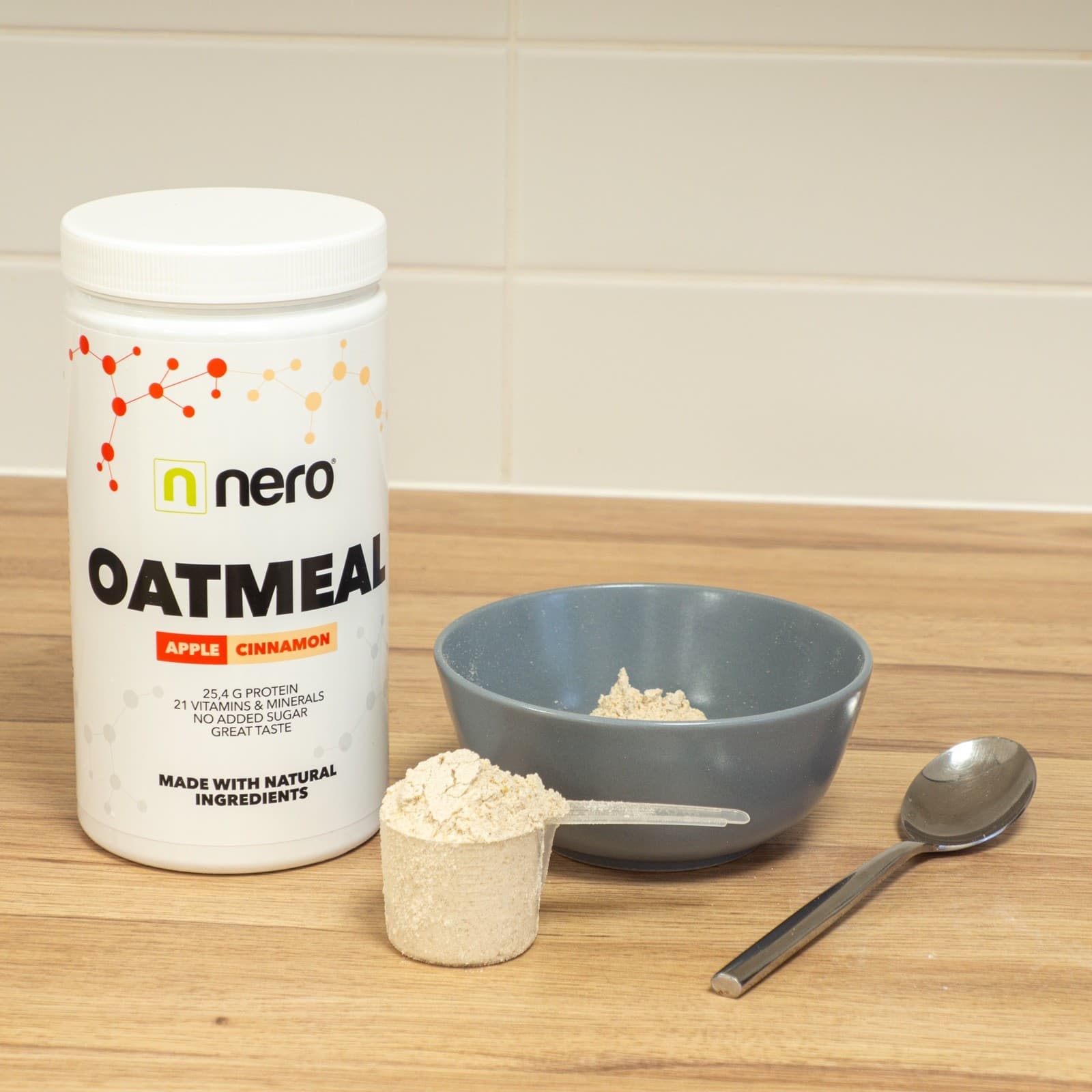 Proteinová instantní ovesná kaše Nero, Jablko & Skořice, 600g, 12 porcí - náhled 5