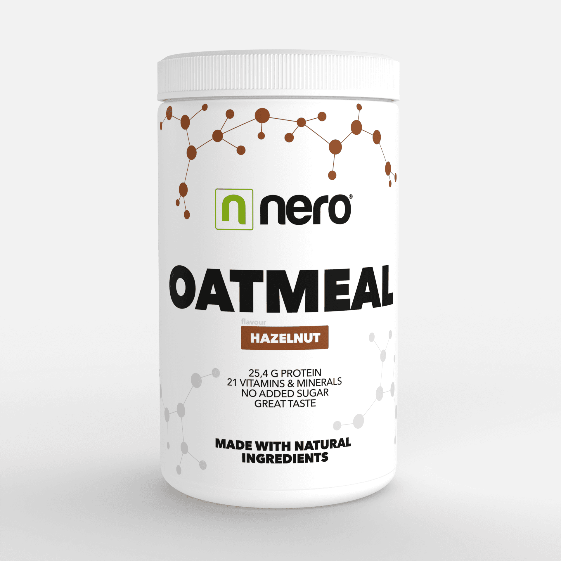 Proteinová instantní ovesná kaše Nero, Lískový oříšek, 600g, 12 porcí - náhled 2