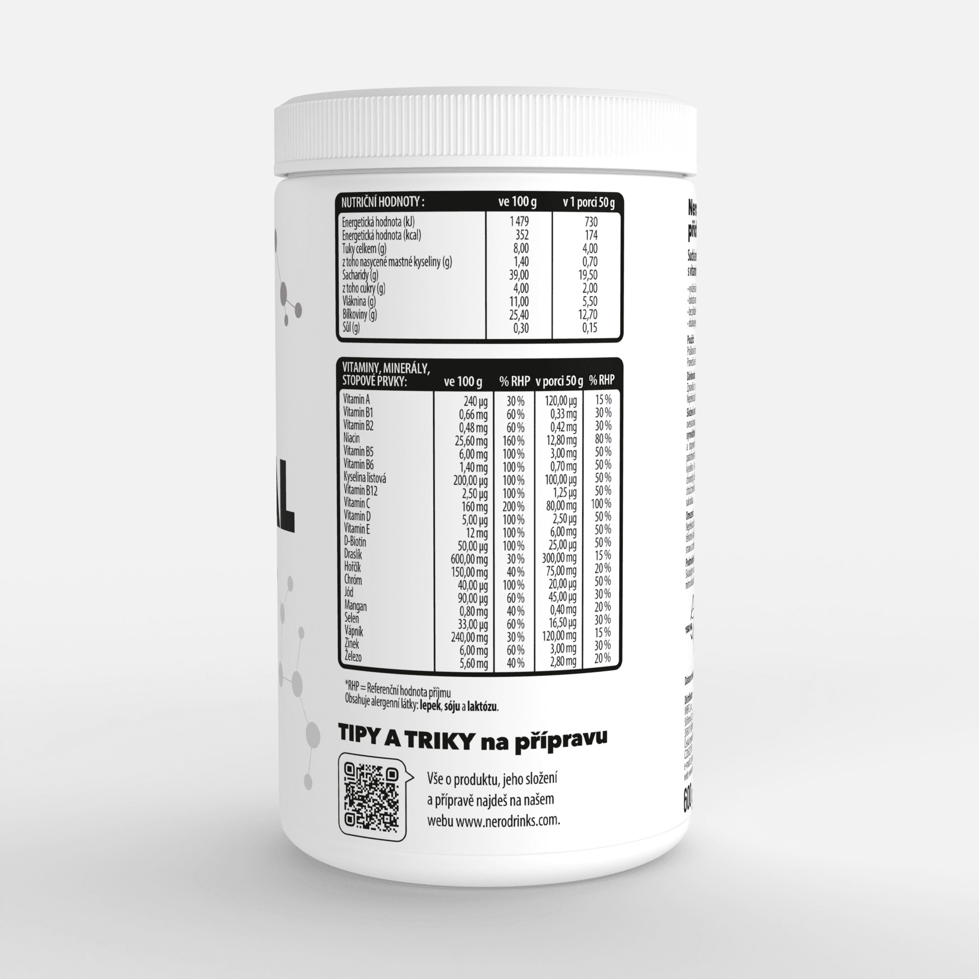 Proteinová instantní ovesná kaše Nero, Mandle, 600g, 12 porcí - náhled 3