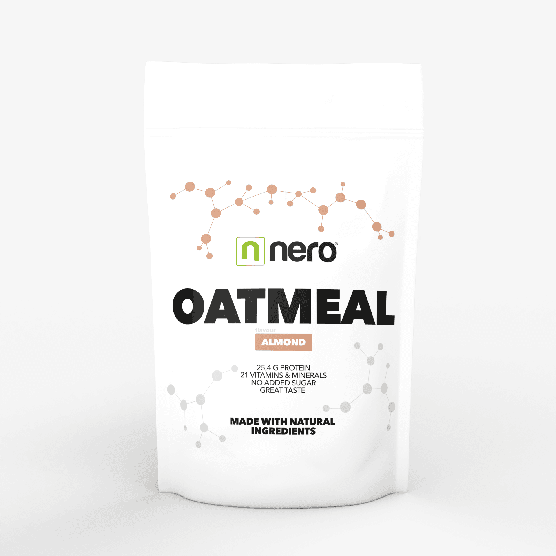 Proteinová instantní ovesná kaše Nero, Mandle, 1kg, 20 porcí - náhled 2