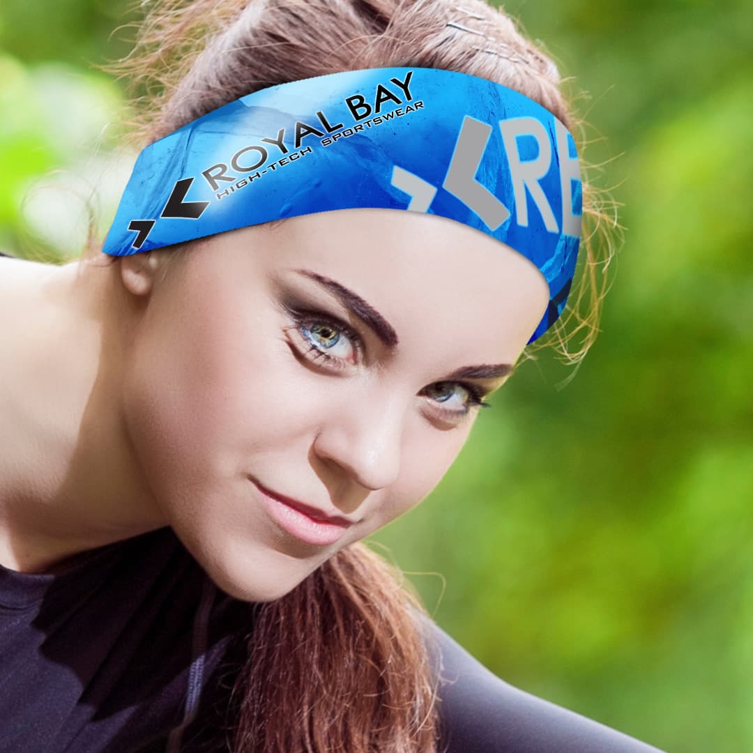 ROYAL BAY sportovní čelenka - Modrá neon - náhled 1