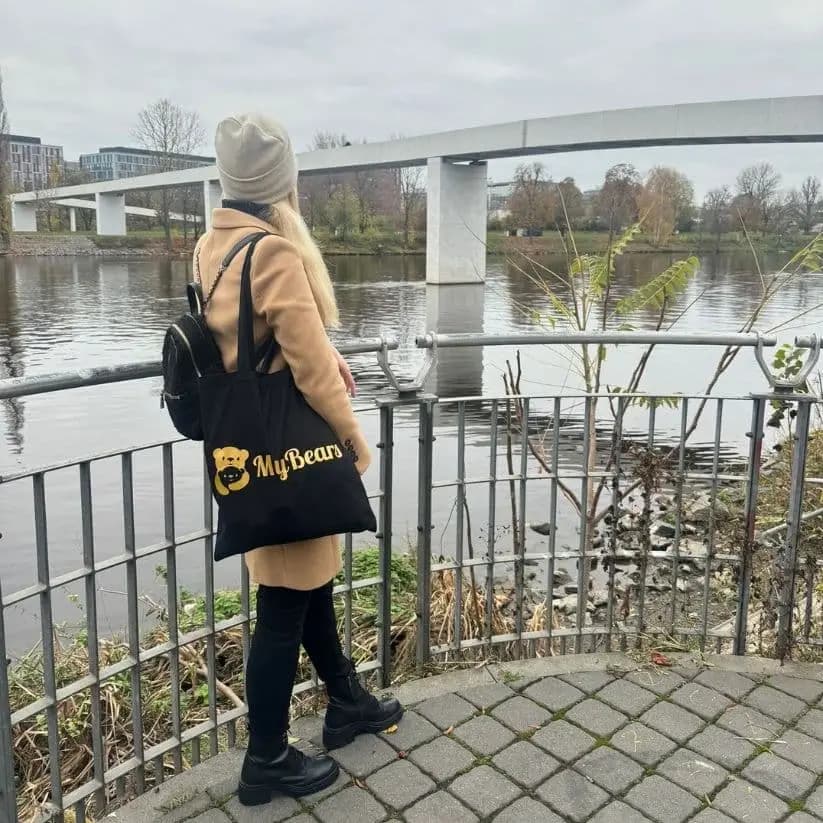 Bavlněná taška - BearBag Elegantní černá - náhled 3