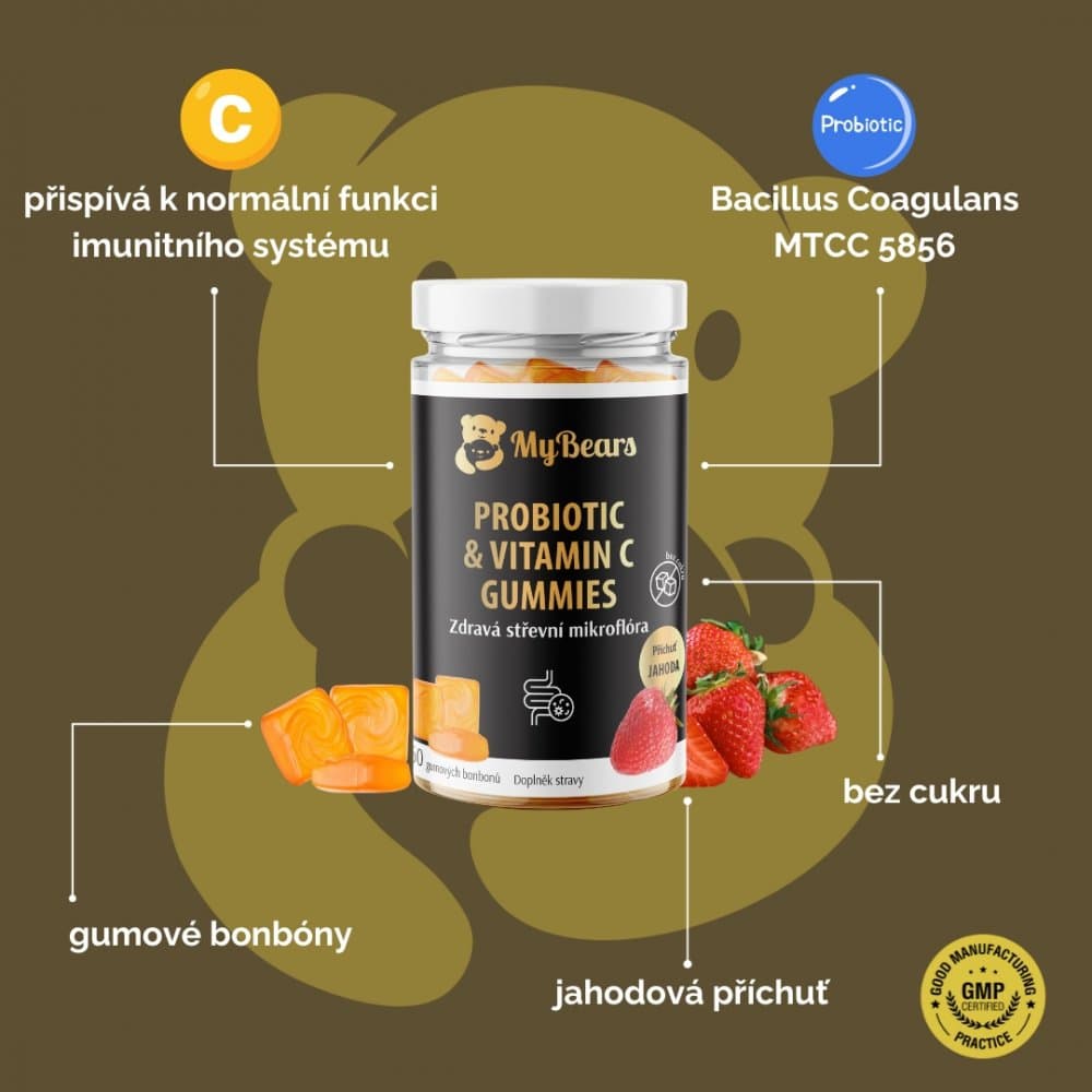 MyBears gumoví medvídci Probiotika 60ks - náhled 3