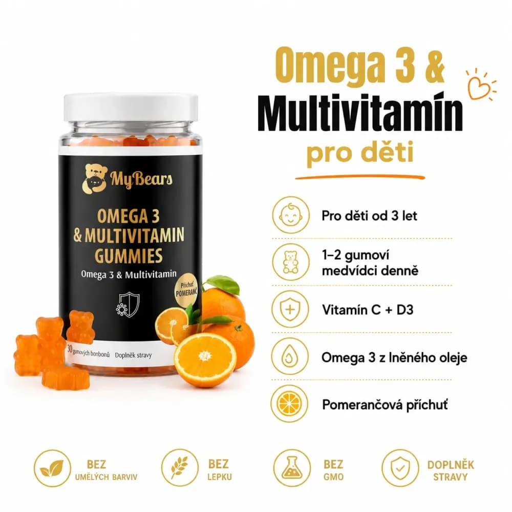 MyBears gumoví medvídci Omega 3 a multivitamín pro děti 30ks - náhled 2