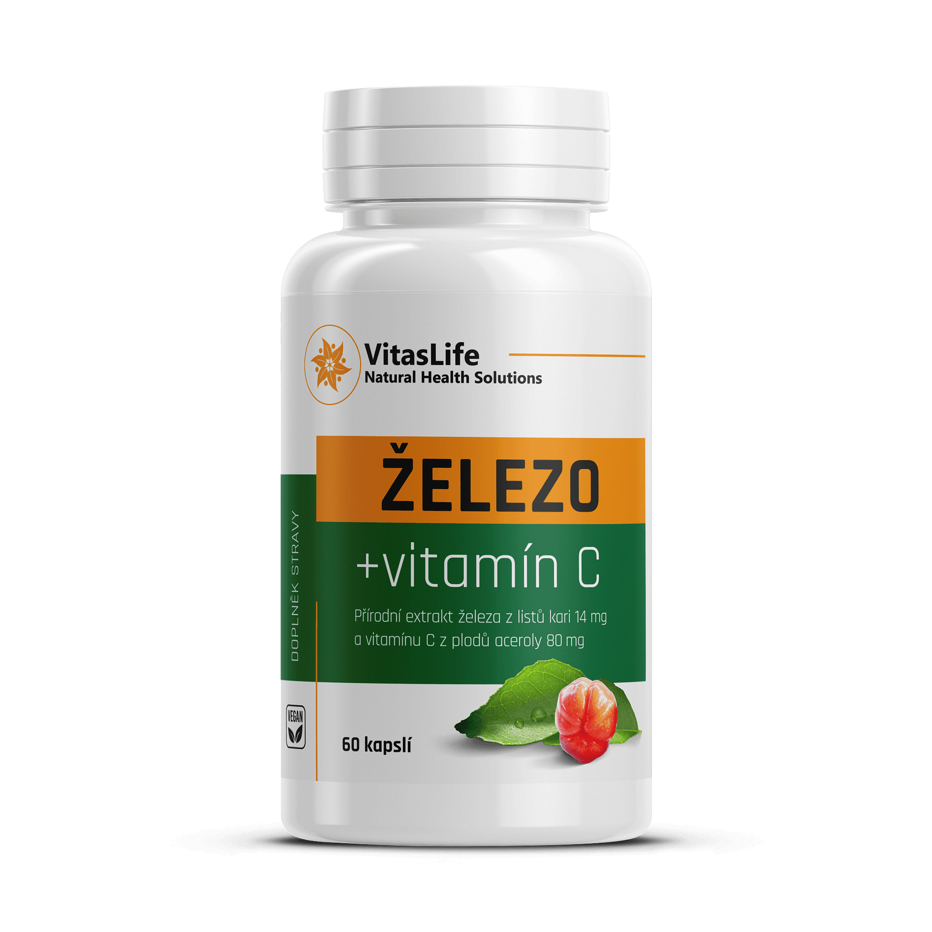VitasLife Železo 14 mg + Vitamín C 80 mg