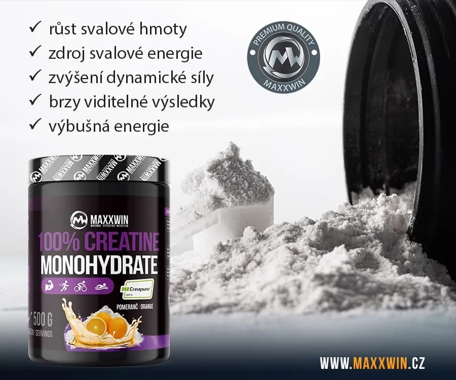 MAXXWIN 100% CREATINE pomeranč 500 g - náhled 3