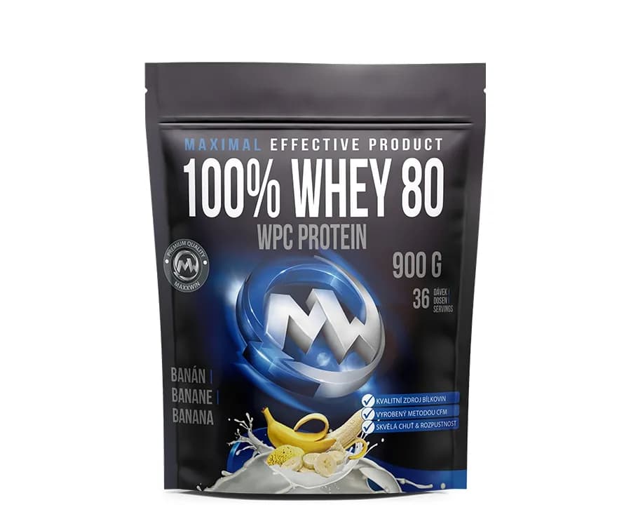 MAXXWIN PROTEIN 100% WHEY 80 banán 900 g