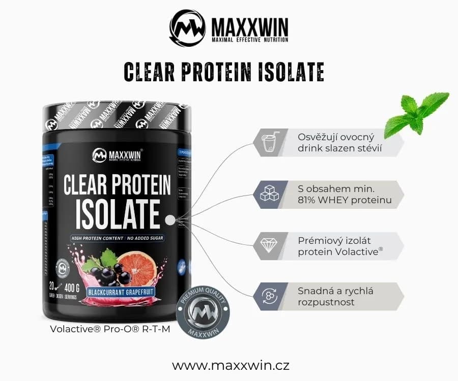 MAXXWIN CLEAR PROTEIN ISOLATE černý rybíz + grep 400 g - náhled 3