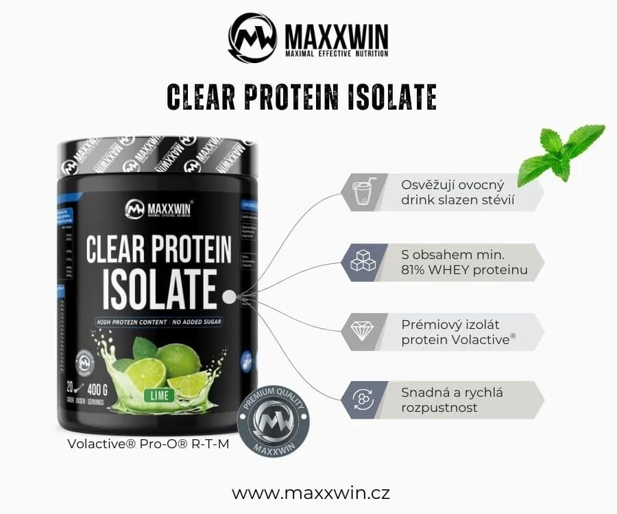MAXXWIN CLEAR PROTEIN ISOLATE ledový čaj citrón 400 g - náhled 3