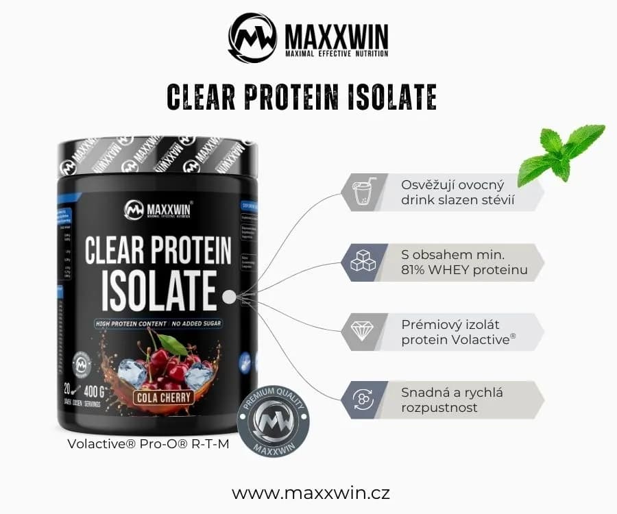 MAXXWIN CLEAR PROTEIN ISOLATE cola višeň 400 g - náhled 3
