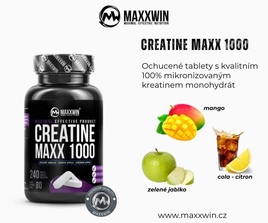 MAXXWIN CREATINE MAXX 1000 zelené jablko 240 tablet - náhled 3