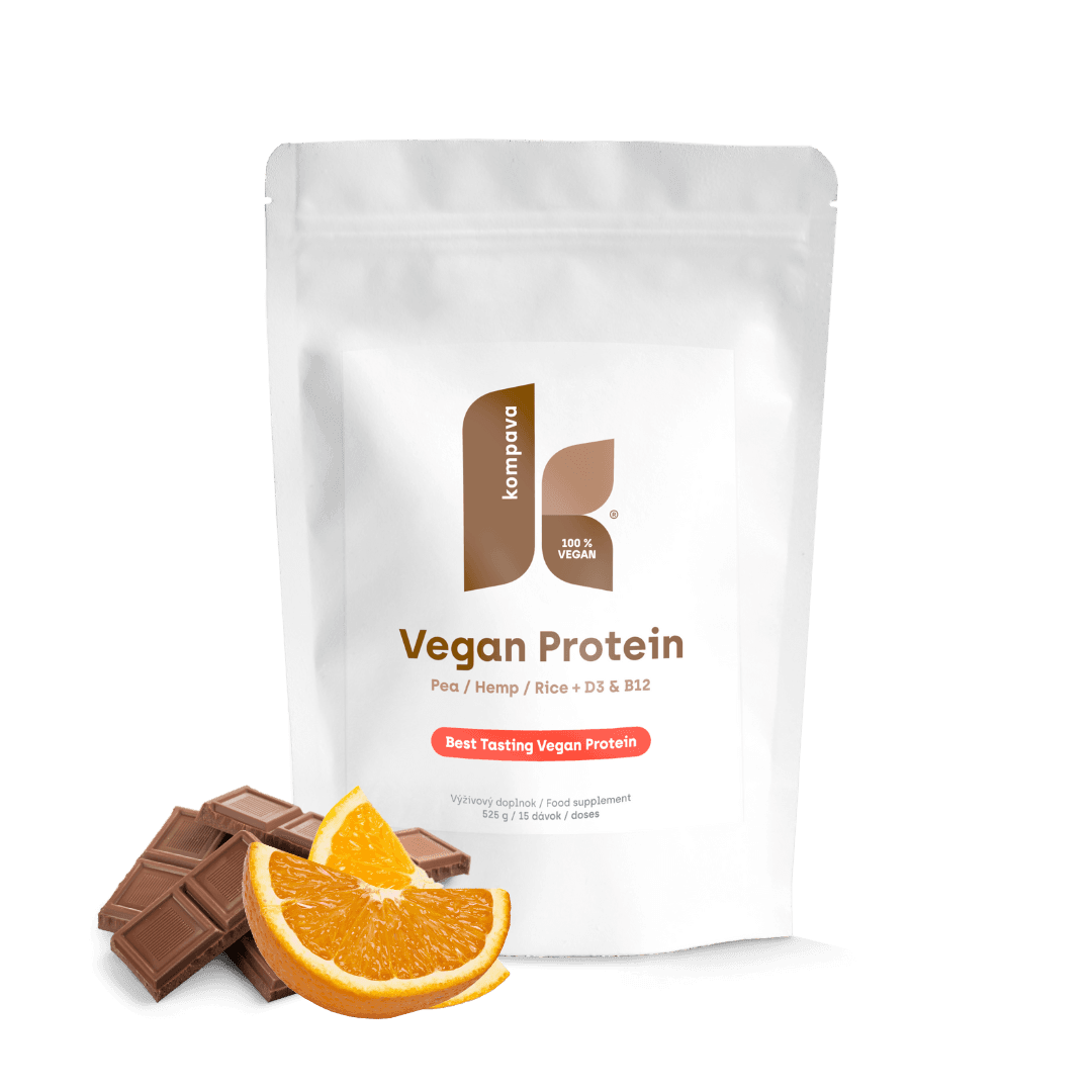 Kompava Vegan Protein 525 g/15 dávek, čokoláda-pomeranč