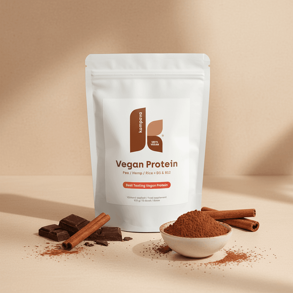 Kompava Vegan Protein 525 g/15 dávek, čokoláda-pomeranč - náhled 5