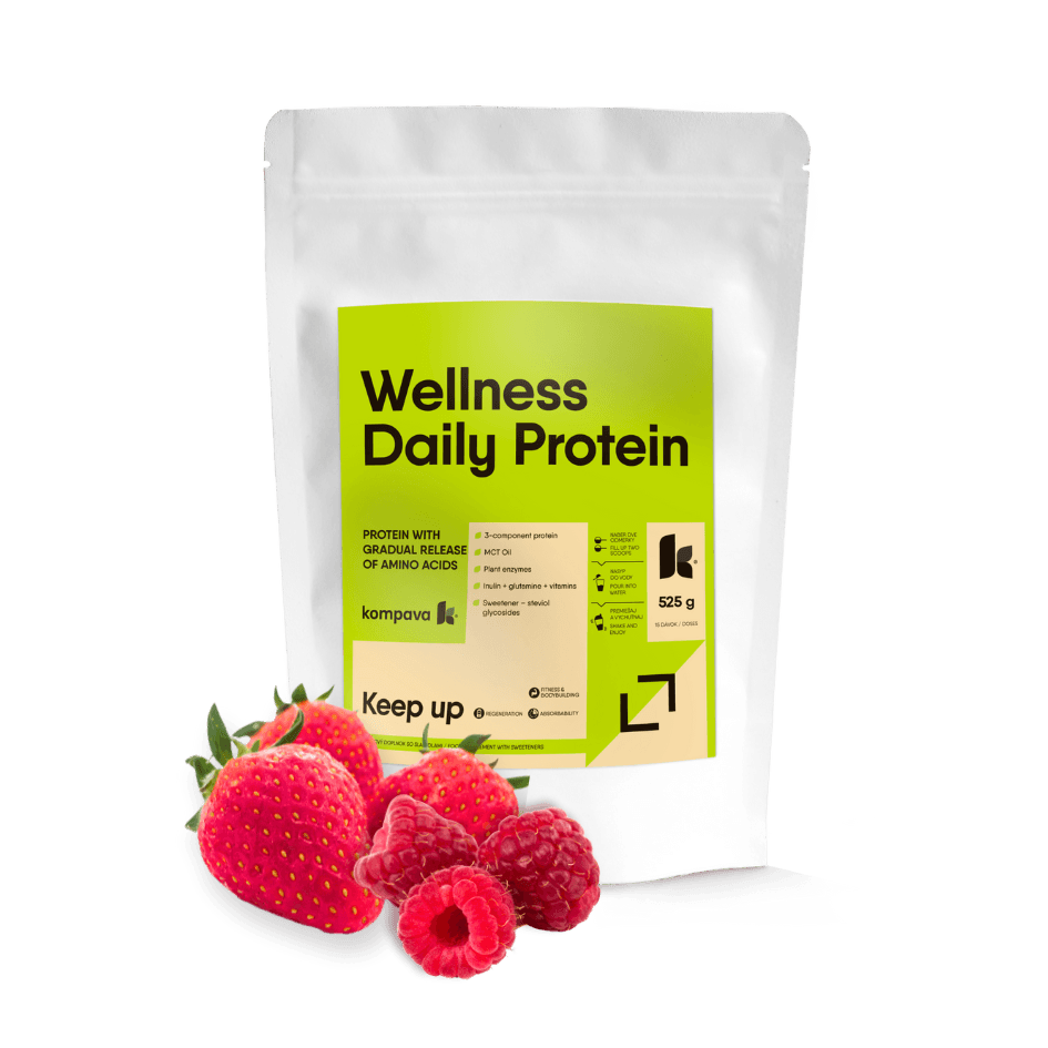 Kompava Wellness Daily Protein 525 g/15 dávek, jahoda-malina